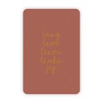 Wensjegeluk, kaart A6 met goud accent `Lang leve lieve leuke jij` stipjes