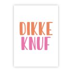 Wensjegeluk, kaart A6 `Dikke knuf` oranje / roze letters