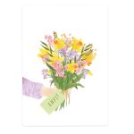 The Lemonbird, kaart A6 `Liefs!` lila gele roze bloemen in hand