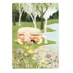The Lemonbird, kaart A6 `Roze caravan in het bos`