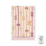 Kadozakje, Large 17cmx25 cm `Strikjes` peach / pink ( per stuk )