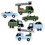 Sticker 50mmx40mm `Auto`s` groen blauw ( mix van 10 stuks )