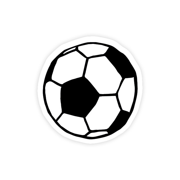 Afbeelding 15 Sticker rond 40mm `Voetbal` zwart wit ( set van 10 stuks ) - Afbeelding 1