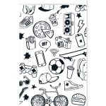 Kadozakje, Large 17cmx25 cm `Game on` zwart wit voetbal pizza gamen ( per stuk )