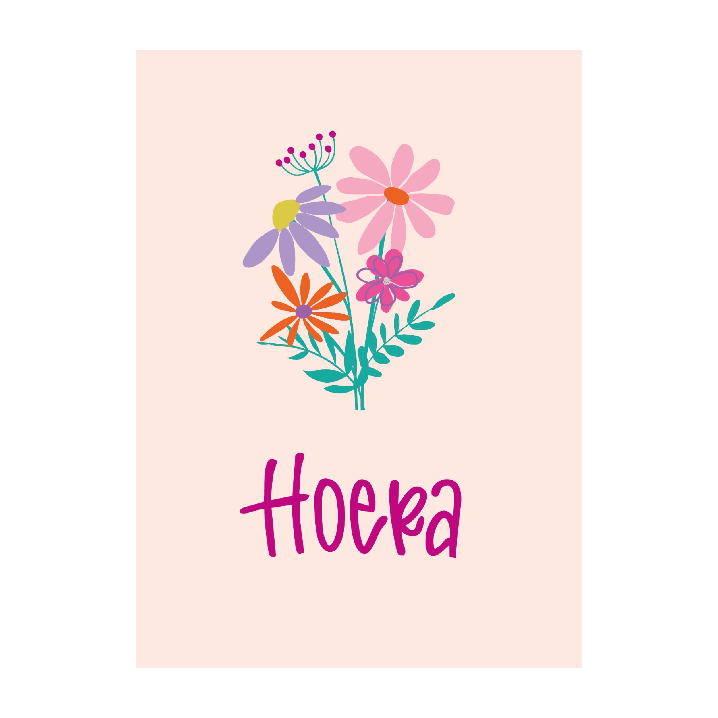 Afbeelding 19 JUDITH maakt , A7 kaartje `Hoera bosje plukbloemen` - Afbeelding 1