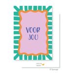 JUDITH maakt , A7 kaartje  `Voor jou` groene rand