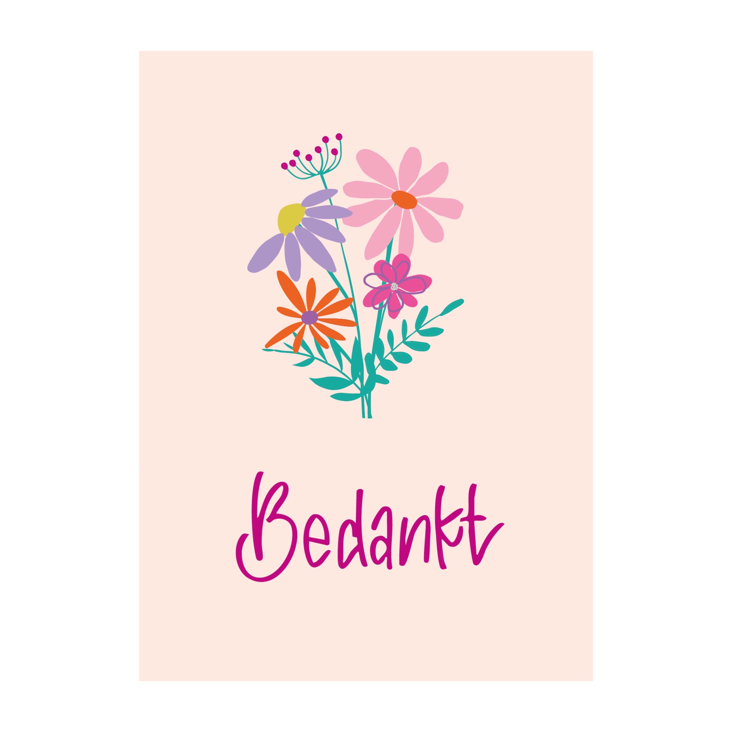Afbeelding 3 JUDITH maakt , A6 kaart `Bedankt bosje plukbloemen` - Afbeelding 1
