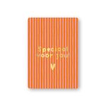 KP klein kaartje A7 , `Speciaal voor jou` roze oranje verticaal streepje