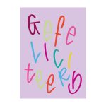 JUDITH maakt , A6 kaart `Gefeliciteerd losse letters`