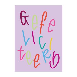 JUDITH maakt , A6 kaart `Gefeliciteerd losse letters`