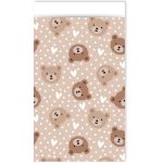 Kadozakje, Medium 12cmx19cm `Little bear` beertje bruin beige wit ( per stuk )