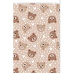 Kadozakje, Large 17cmx25 cm `Little bear` beertje bruin beige wit ( per stuk )