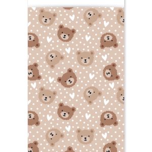 Kadozakje, Large 17cmx25 cm `Little bear` beertje bruin beige wit ( per stuk )