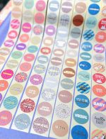 Sticker rond 35mm, kleur en print MEGA MIX  ( mix van 80 stuks )
