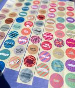 Sticker rond 35mm, kleur en print MEGA MIX  ( mix van 80 stuks ) - Afbeelding 4