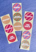 Sticker rond 35mm, kleur en print MEGA MIX  ( mix van 80 stuks ) - Afbeelding 3