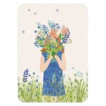 The Lemonbird, kaart A6 `Bloemenmeisje blauw`