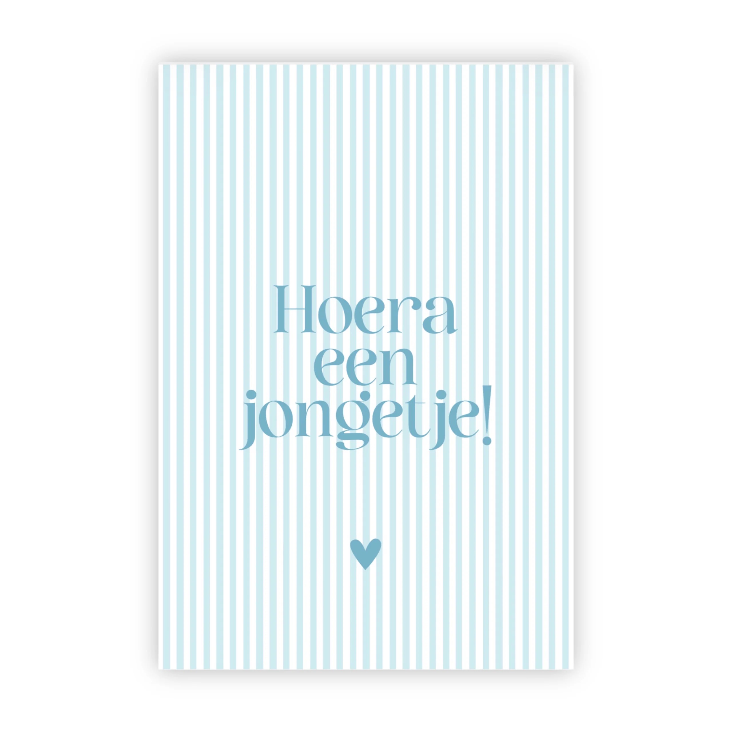 Afbeelding 14 Wensjegeluk, dubbele wenskaart `Hoera een jongetje` blauw streepje - Afbeelding 1