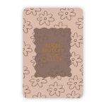 Wensjegeluk, kaart A6 met goud accent `Dikke knuffel voor jullie` beige bruin met bloemetjes