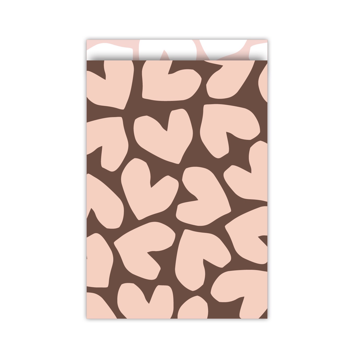 Afbeelding 16 Kadozakje, Large 17cmx25 cm `Big hearts roze / bruin` ( per stuk ) - Afbeelding 1