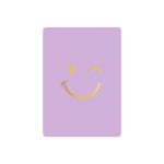 KP klein kaartje A7 , `Smiley` lila met goud