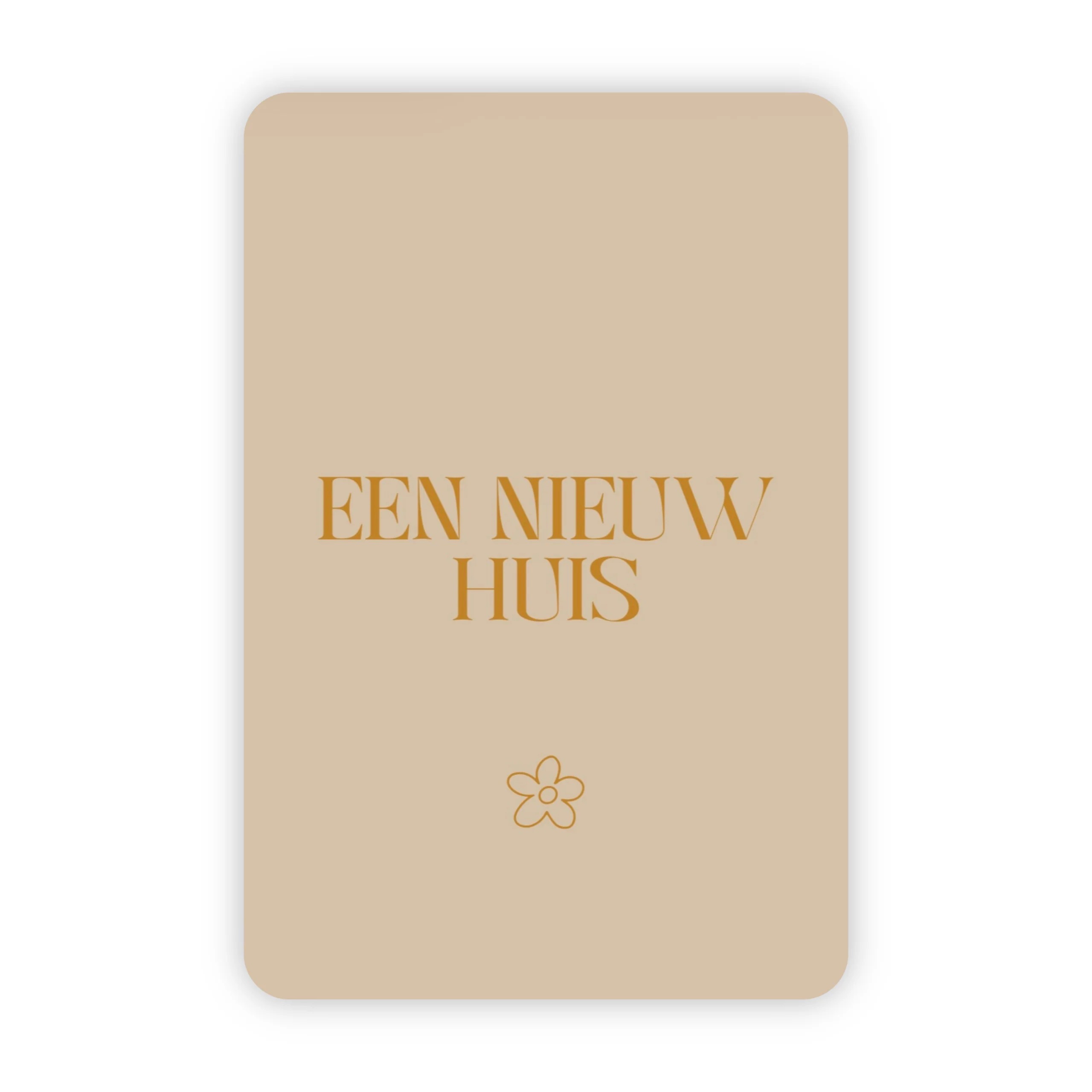 Afbeelding 2 Wensjegeluk, kaart A6 met goud accent `Een nieuw huis` beige tint - Afbeelding 1