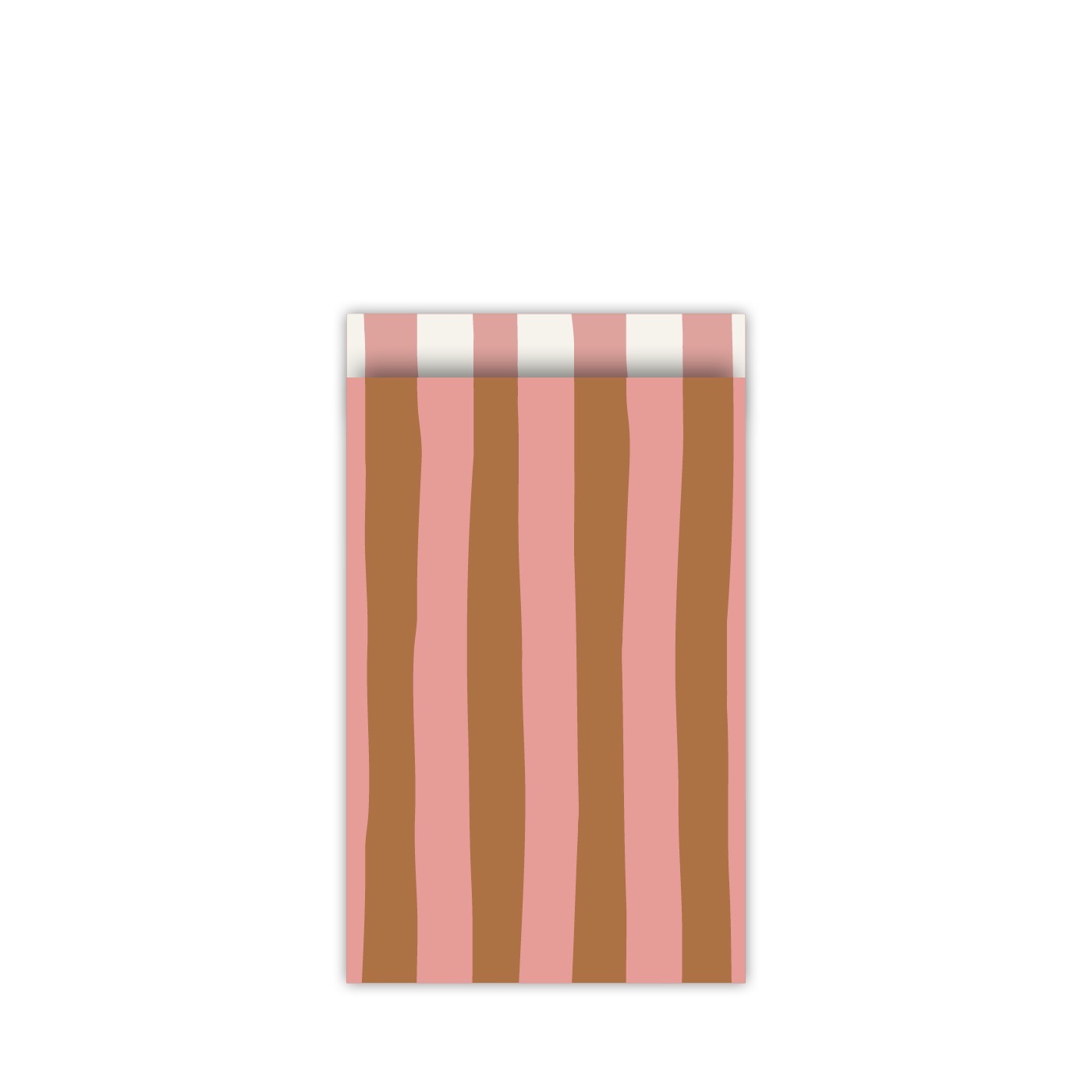 Afbeelding 21 Kadozakje, Medium 12cmx19cm `Lazy stripes` caramel roze`( per stuk ) - Afbeelding 1