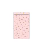 Kadozakje, Medium 12cmx19cm `Sprinkels roze lila goud `( per stuk )
