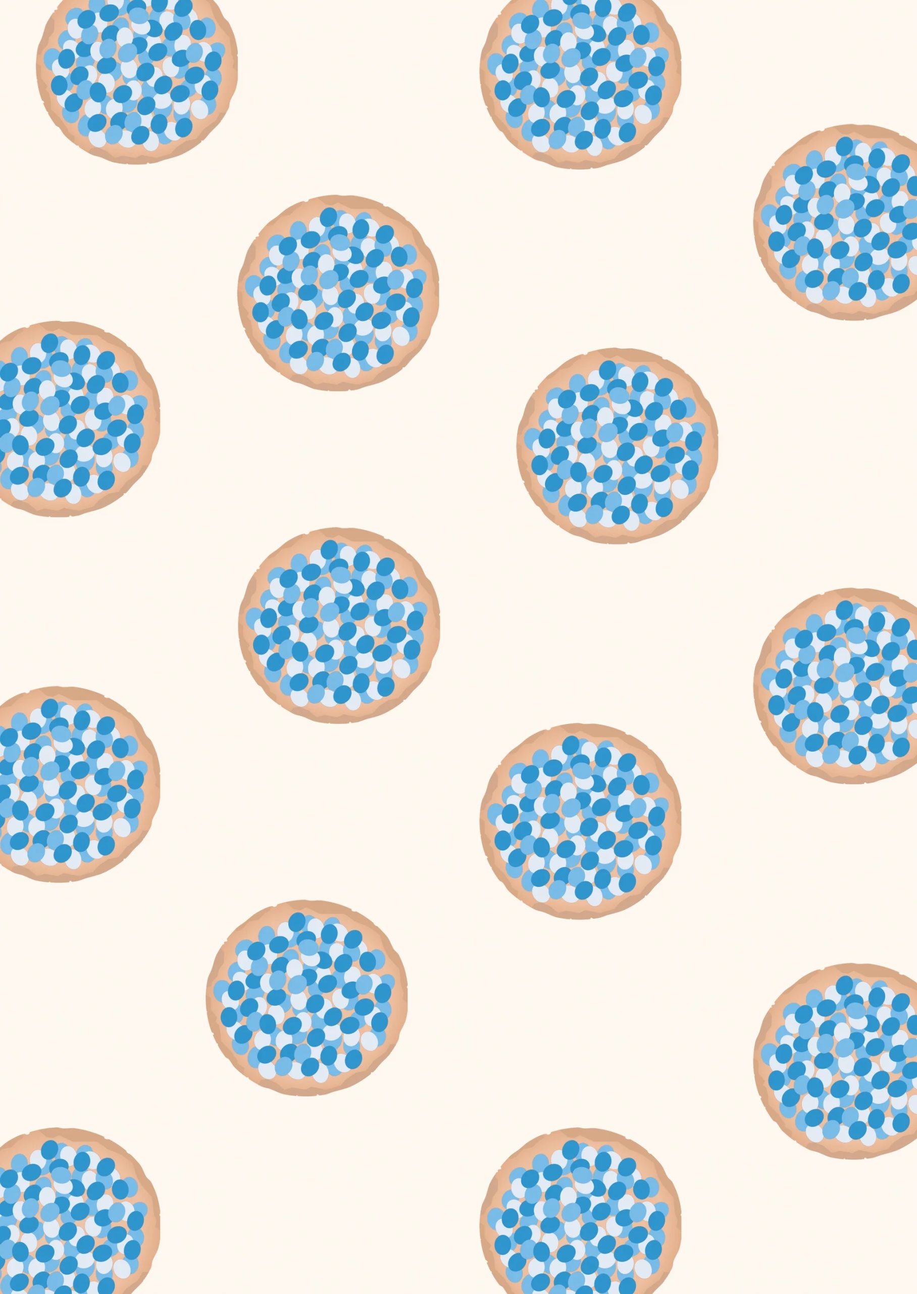 Afbeelding 27 Vol liefs , A6 ansichtkaart `Beschuit met muisjes` blauw - Afbeelding 1