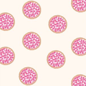 Vol liefs , A6 ansichtkaart `Beschuit met muisjes` roze