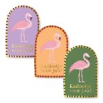 KP Sticker 40mmx60mm`Flamingo`kadootje voor jou ( mix van 10 stuks )