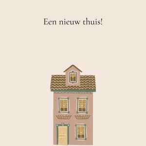Vol liefs , A6 ansichtkaart `Een nieuw thuis`
