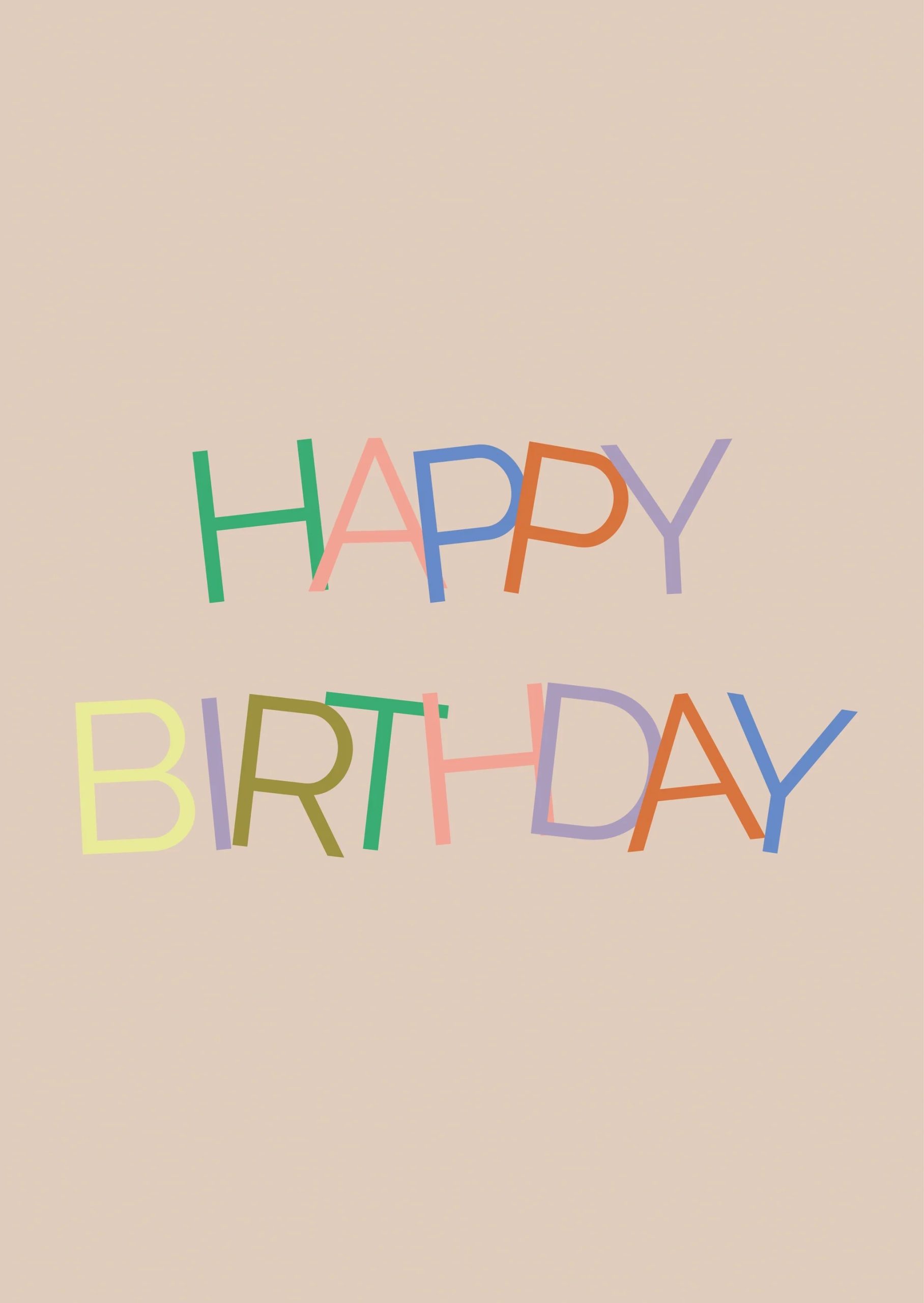 Afbeelding 33 Vol liefs , A6 ansichtkaart `Happy birthday` gekleurde letters - Afbeelding 1