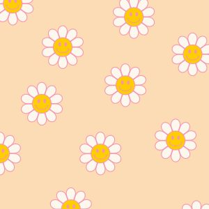 Vol liefs , A6 ansichtkaart `Smiley madeliefjes`