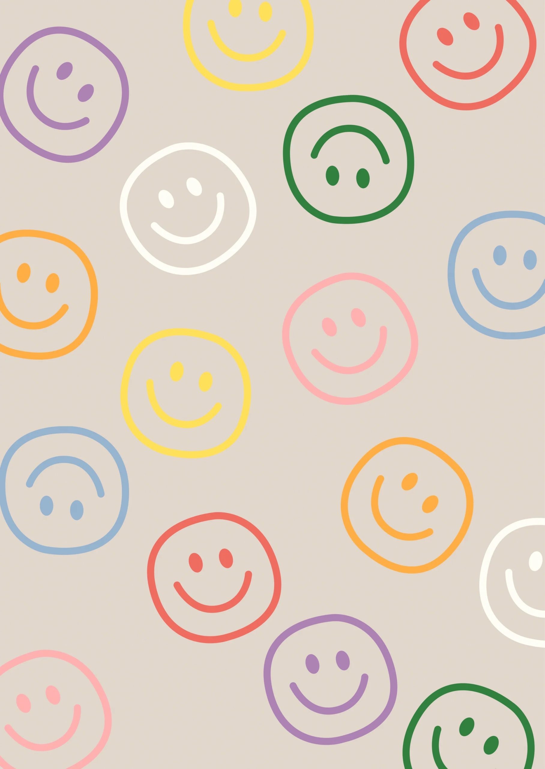 Afbeelding 41 Vol liefs , A6 ansichtkaart `Gekleurde smiley`s` - Afbeelding 1