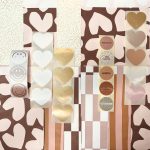 Inpakset zakjes en stickers  `Bruin / roze harten strepen en stipjes`