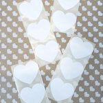 Sticker hart 50mm `Effen wit`  ( set van 10 stuks! )
