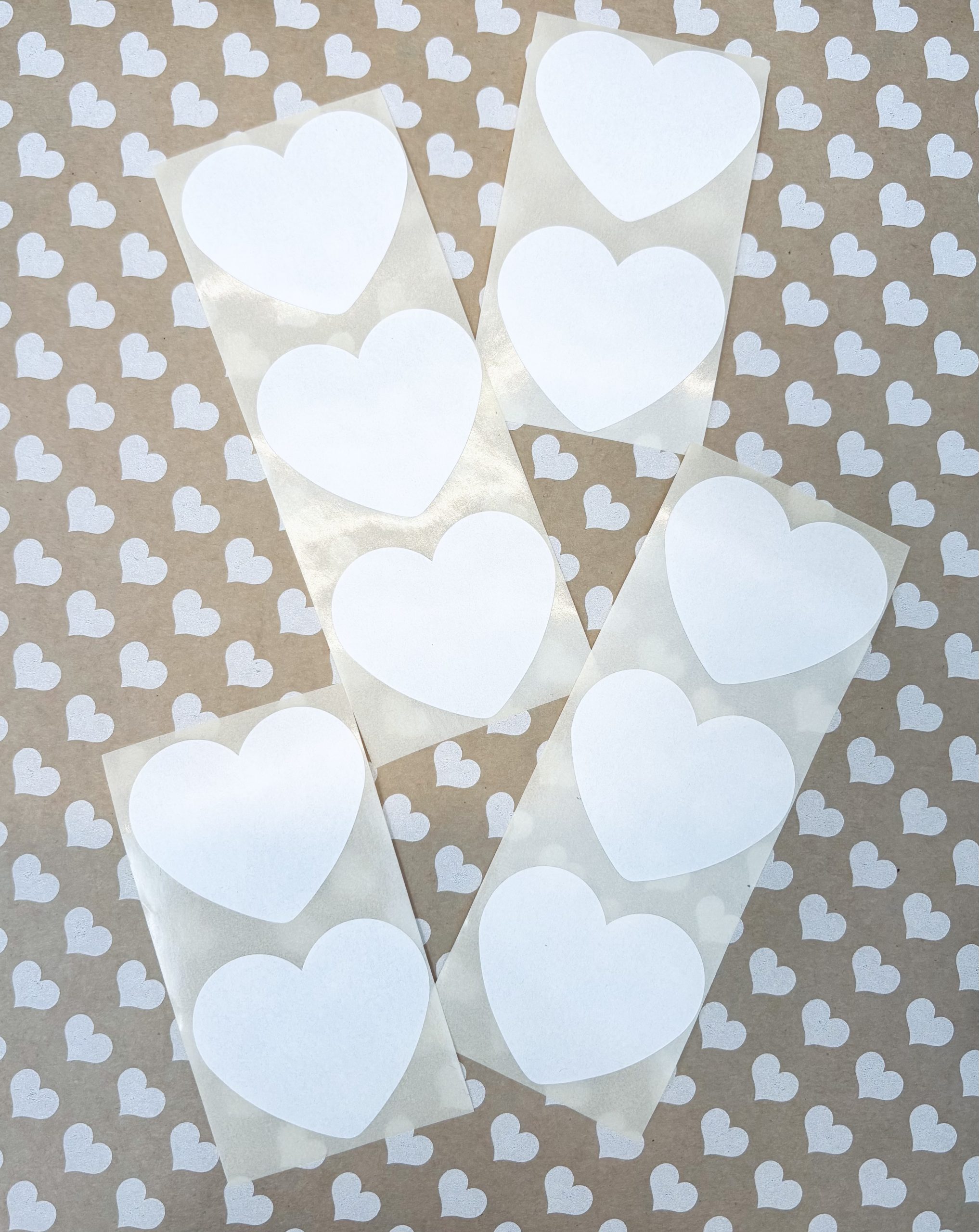 IMG_3008 Sticker hart 50mm `Effen wit` ( set van 10 stuks! ) - Afbeelding 1