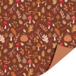 Kadopapier / inpakpapier `Herfst bos warme kleuren` ( 30cmx1meter )