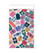 Kadozakje, Medium 12cmx19cm `Kleurrijke kadootjes met strik`( per stuk )
