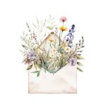 Mookstories , A6 ansichtkaart `Envelop met bloemen`