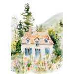 Mookstories , A6 ansichtkaart `Huis met wilde bloementuin`